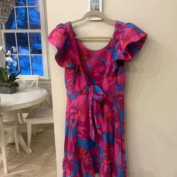 Tuckernuck Vibrant Pink and Blue Midi Dress - Picture 5 of 5
